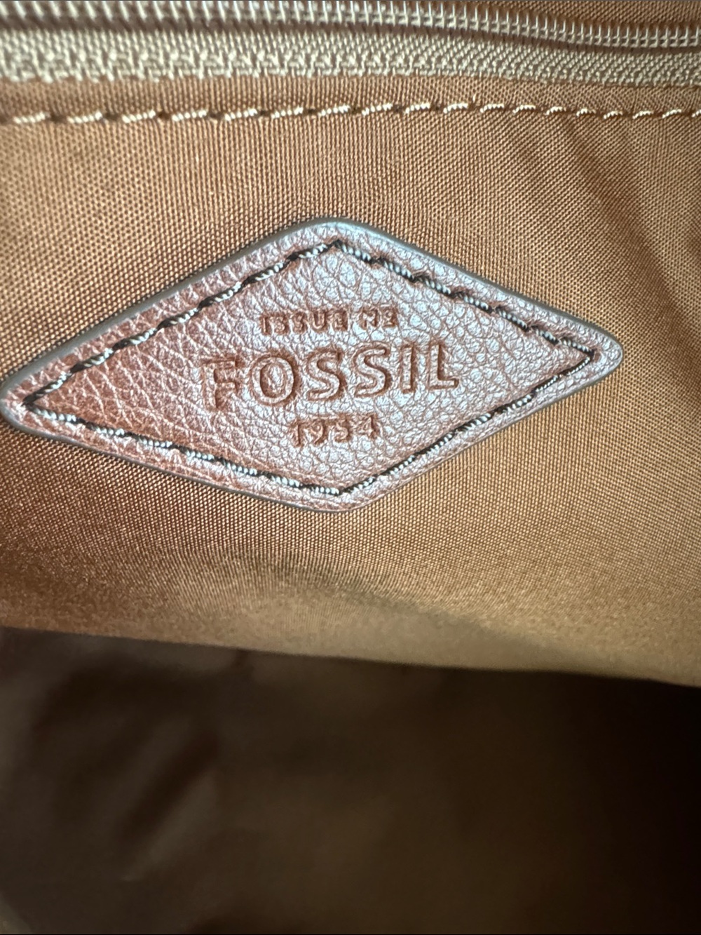 Fossil Chestnut Brown Leather Tote - Picture 10 of 14